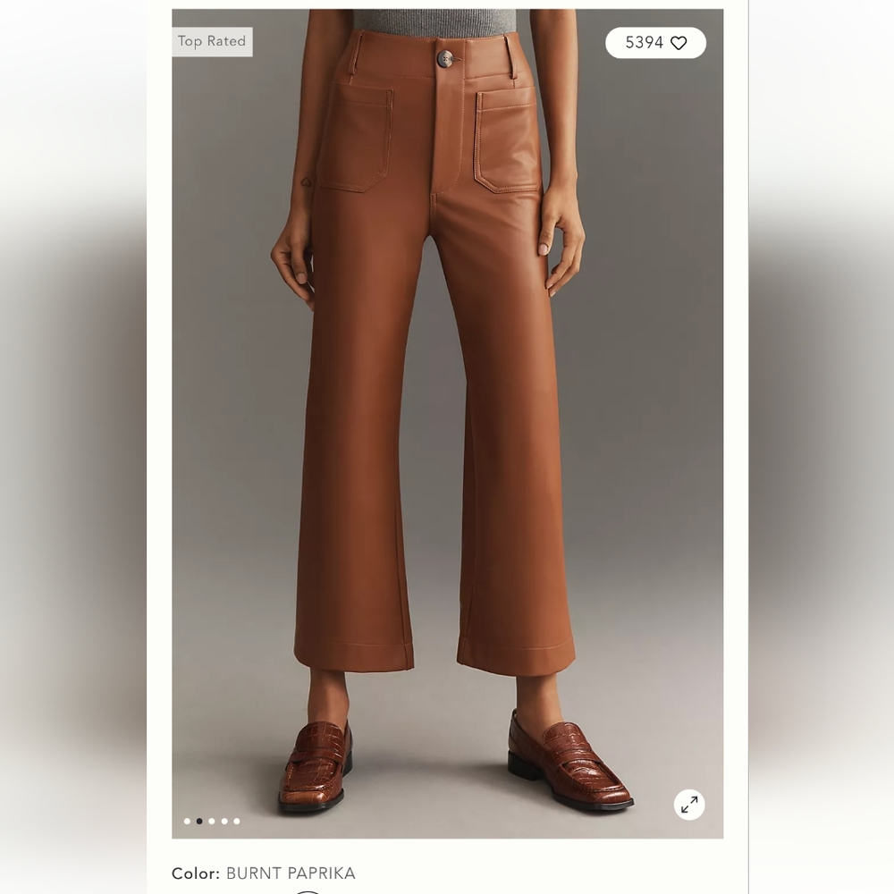 Anthropologie Maeve The Colette Faux leather pants Size 30 - Picture 8 of 9